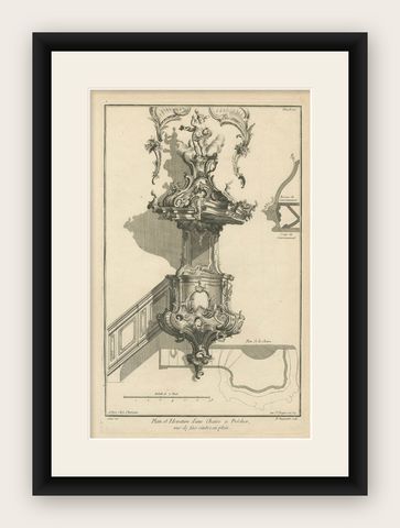Original Antique Baroque Sermon Pulpit with Full Arch Elevation, circa 1740, shown framed