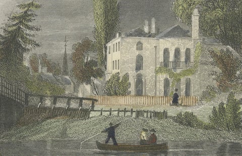 Antique engraving of Datchet Bridge on the Thames, Tombleson, c.1832 to 1834, close-up 4