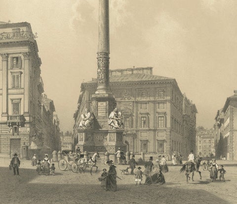 Column of the Immaculate Conception, Rome, Piazza di Spagna, 1869, close-up 4