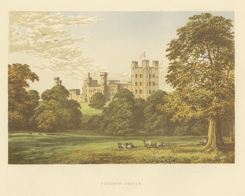 Antique Print of Penrhyn Castle by Morris, circa 1880, view 3