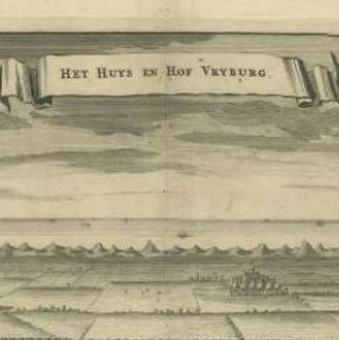 Antique Print of the West-Souburg Estate by Smallegange, 1696, close-up 1