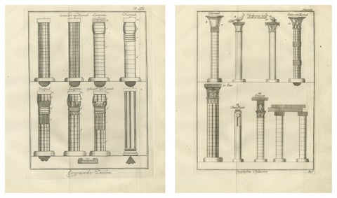 Architectural Engraving of Ancient Egyptian Columns and Capitals, c.1776, view 4