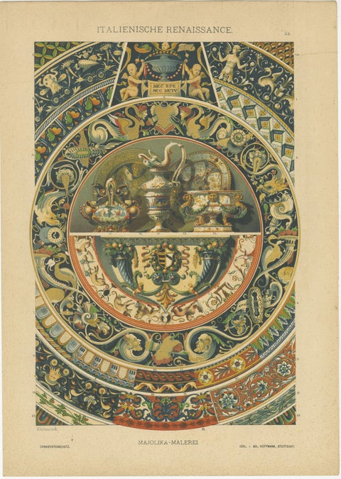 Triptych of Italian Renaissance Artistic Designs, Published in 1887, view 2
