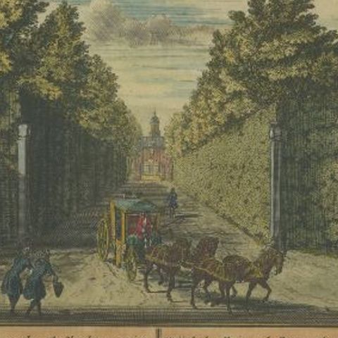 Old Print of Huis te Spijk, a former Castle and Estate, Velsen, the Netherlands, close-up 2