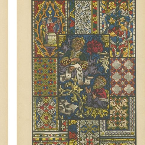 Extensive Collection of Gothic Artwork from Ornamentenschatz, 1887, close-up 1