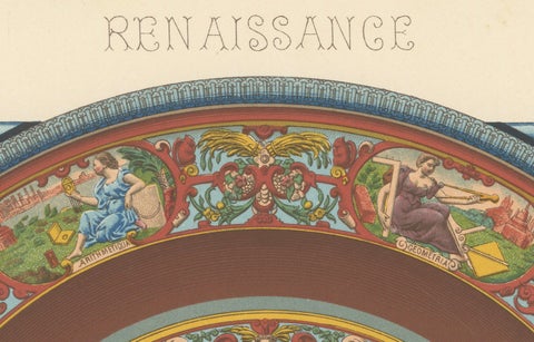 Renaissance Ceiling Ornament, Mythological Medallions & Grotesques, 1869, close-up 5