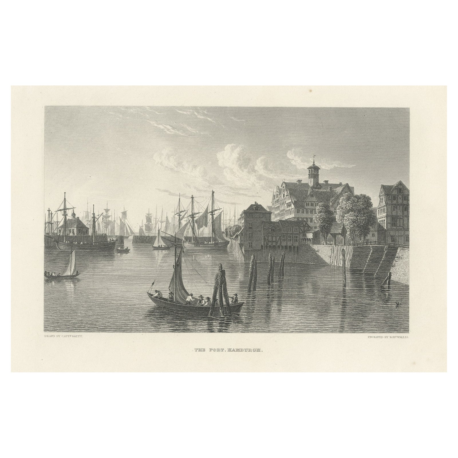 Antique Print of Frederiksborg Castle in Denmark, ca.1880