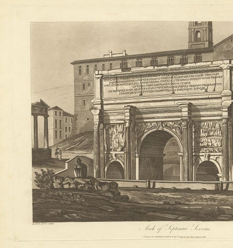 Antique Print of the Arch of Septimius Severus by Abbot '1820', view 3