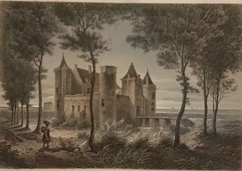 Nicely Framed View of Muiden Castle, the Netherlands, 1858, close-up 1
