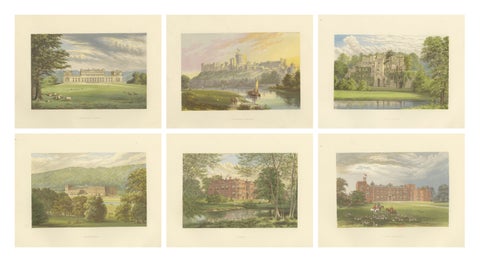 Victorian Country House Views, Harewood, Chatsworth, Windsor Castle, ca.1850