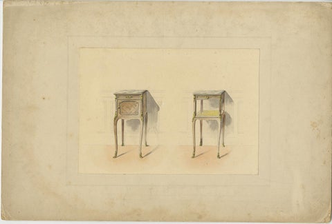 Antique Print of the Design of Two Sidetables/Furniture, circa 1900, view 4