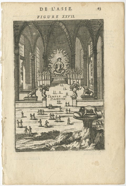 Antique Print with a View of the Temple of Daibuth, Japan, 1683, view 2