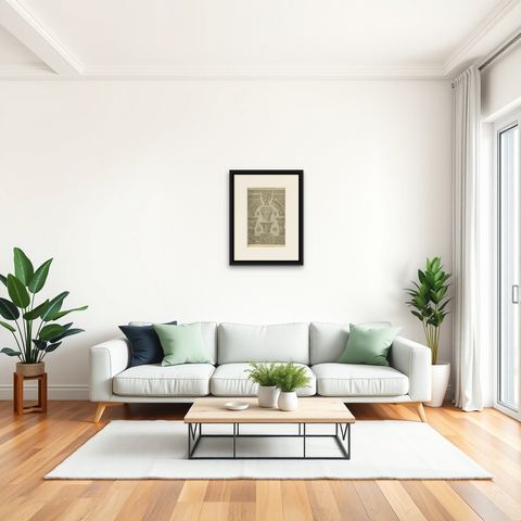 Byzantine and Romanesque Architectural Ornament Print by H. Dolmetsch, 1887, shown framed in a room, true to size