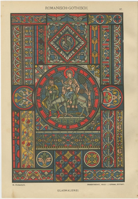 Romanesque-Gothic Architectural and Floor Designs by H. Dolmetsch, c.1887, view 2