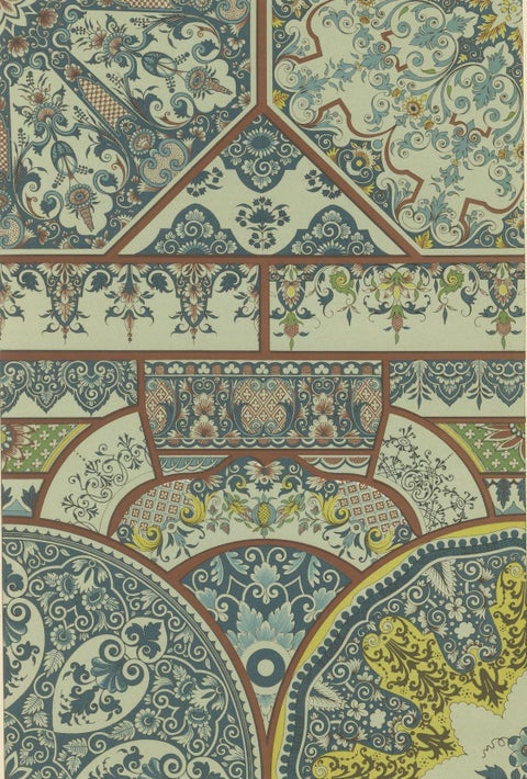 17th–18th Century Ceiling Decoration, Rococo and Baroque Panel Motifs, ca.1869, close-up 3