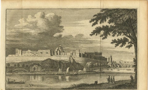 Antique Print with a View of the Royal Palace of Windsor by i. Tirion, 1754, view 3