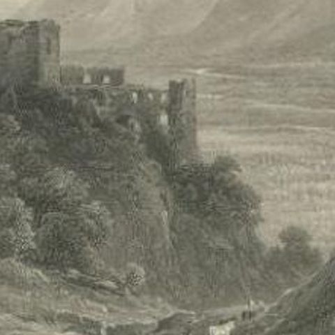 Antique Print of the Ruins of Brunnenburg South Tyrol, in Northern Italy, c.1876, close-up 2