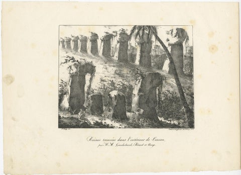 Antique Print of Ruins Found on Tinian, Mariana Islands, view 2