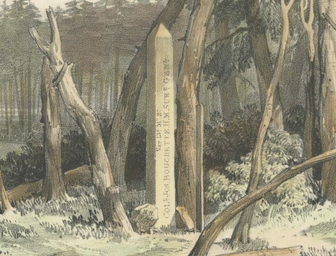 Boundary Marker at St. Croix River Source, 1817, A Historic Diplomatic Monument, close-up 2