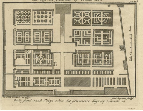 Antique Print of the Governor's House in Colombo by Valentijn, 1726, view 4
