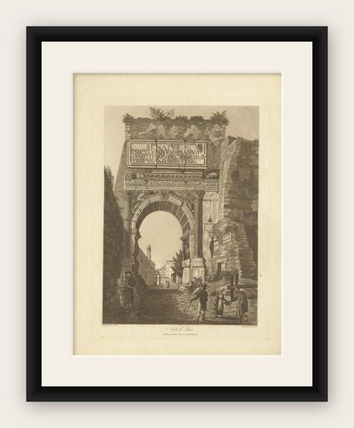 Antique Print of the Arch of Titus by Abbot '1820', shown framed