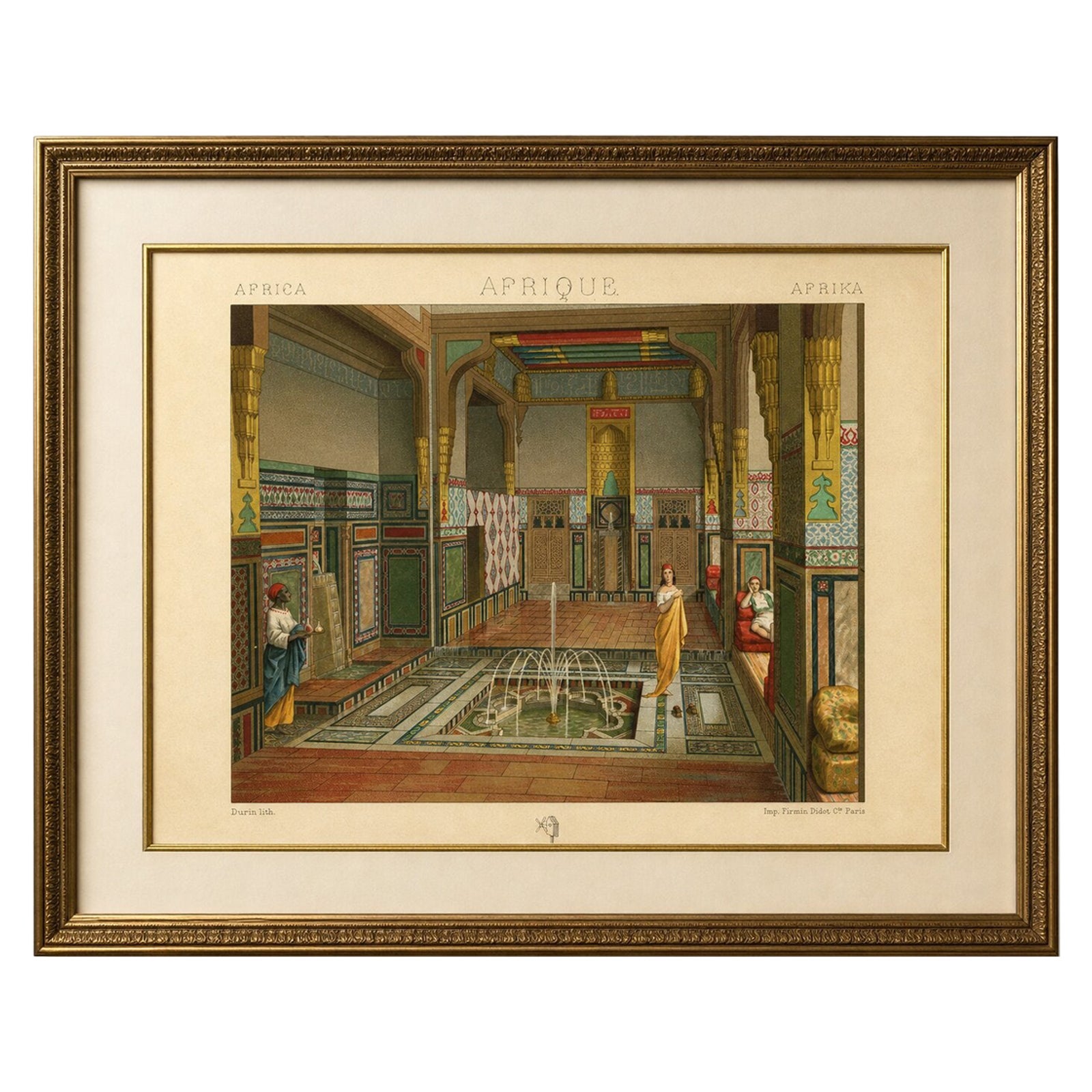 Cairo Summer Salon Interior, Egypt 1888, Racinet Afrique Print