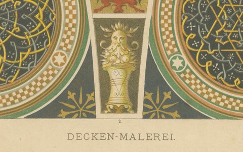 Italian Renaissance Ceiling Paintings from Ornamentenschatz, 1887, close-up 1
