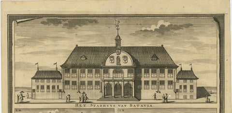 Antique Print of the City Hall of Batavia 'Indonesia' by F. Valentijn circa 1725, view 4