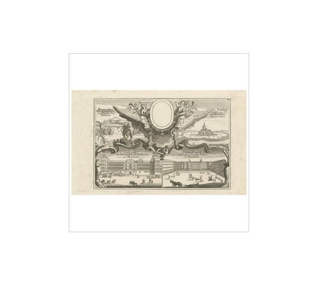Original Antique Engraving of Buildings in Madrid in Spain, ca. 1700, view 3