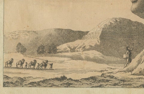 1805 Handcolored Engraving of Egyptian Monuments from Bertuch's "Bilderbuch", close-up 1