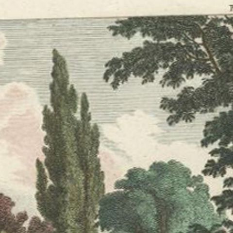 Antique Print of the Brew House at Ermenonville in Oise, Region Hauts-de-france, close-up 1