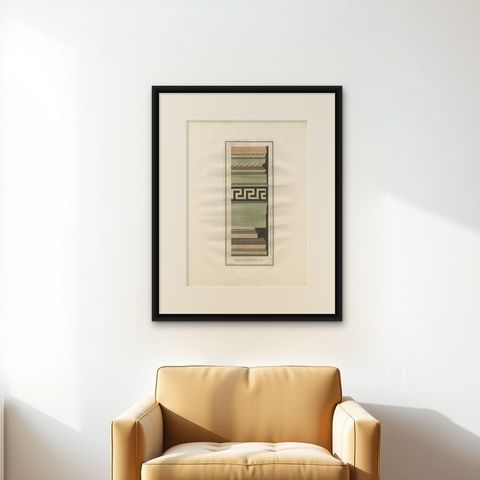Antique Architecture Print of Ornaments 'Tav. VIII' by Albertolli, shown framed on a wall, true to size