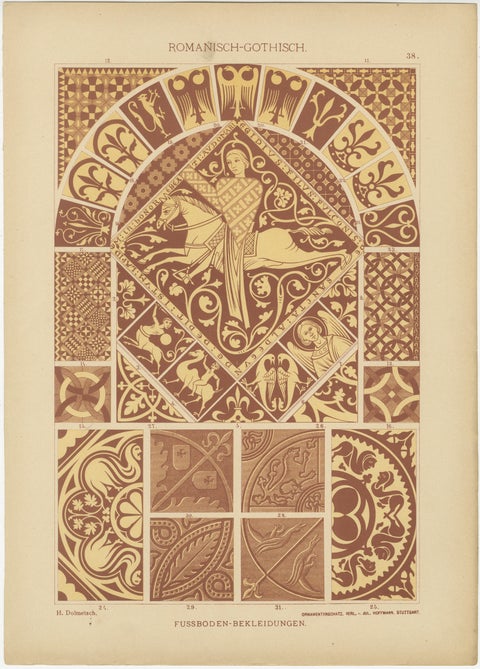 Romanesque-Gothic Artistic Fusion in Ornamentenschatz, 1887, view 3