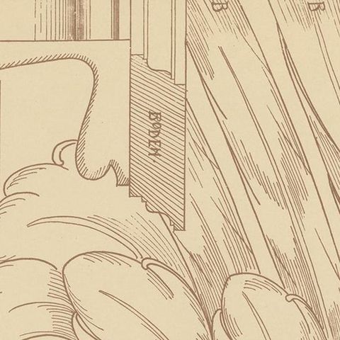 Pl 72 Antique Print of Furniture Details by Kramer, 'circa 1910', close-up 1