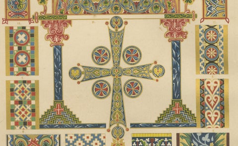 Set of 3 Byzantine Style Prints by H. Dolmetsch from Ornamentenschatz, 1887, close-up 5