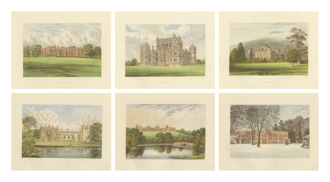 Victorian Country House Views, Trentham, Wollaton, Inveraray, Fountains, c.1850