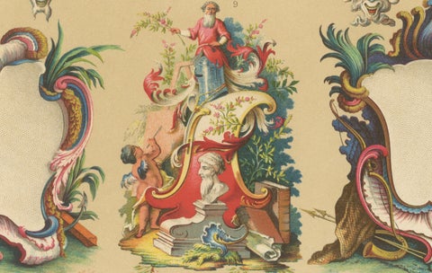 18th Century Rococo Cartouches and Decorative Frames, French Ornament, ca.1869, close-up 5