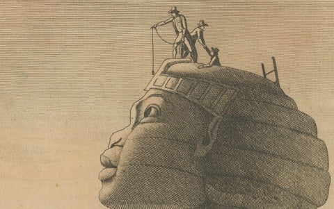 1805 Handcolored Engraving of Egyptian Monuments from Bertuch's "Bilderbuch", close-up 2