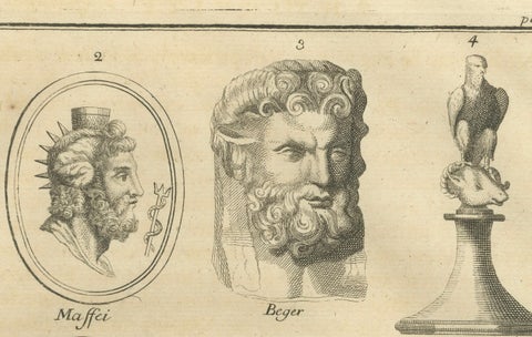 Roman Sculptures & Portrait Heads, Composite Antiquities Plate, Montfaucon 1721, close-up 1