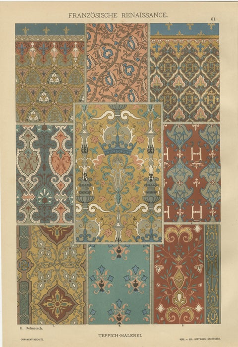 French and Italian Renaissance Ornament Prints by H. Dolmetsch, 1887, Set of 4, view 5