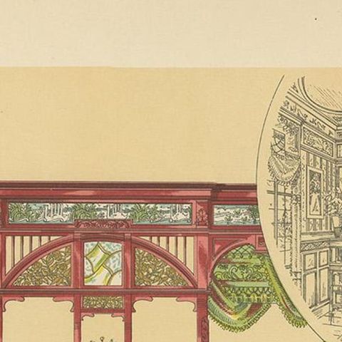 Pl. 11 Antique Print of Furniture by Kramer 'circa 1910', close-up 1