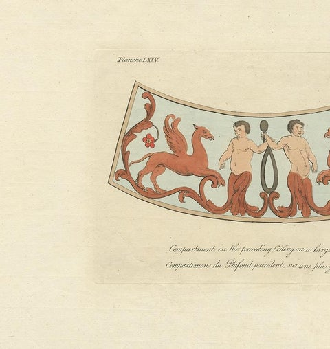 Antique Print of the Ceiling Decoration of a Roman Bath by Cameron '1772', view 3