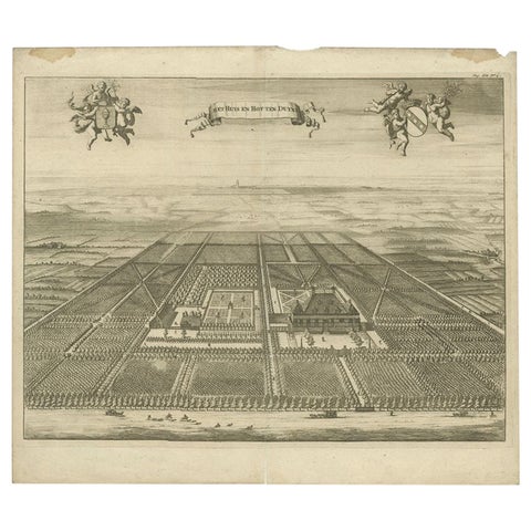 Antique Print of the Oostkapelle Estate by Smallegange, 1696