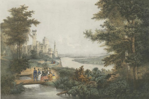 The Castle of Stolzenfels on the Rhine, Large Chromolithograph, 1840, close-up 4