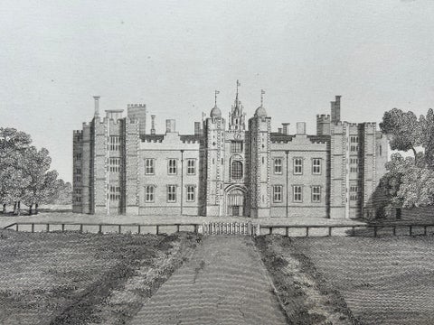 West View of Cowdray House, Historic Sussex Estate Engraving, 1796, view 2