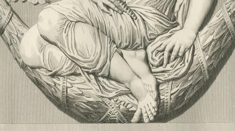 Louvre Architectural Bas-Relief Engravings Pair, French Neoclassical Plates 1803, close-up 5
