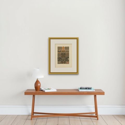 Ancient Greek Vase and Border Patterns, Classical Ornament, Plate V, ca.1890, shown framed on a wall, true to size