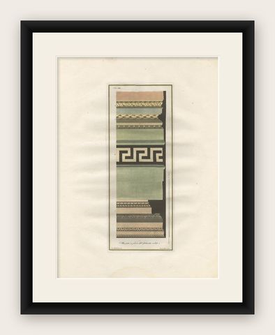 Antique Architecture Print of Ornaments 'Tav. VIII' by Albertolli, shown framed