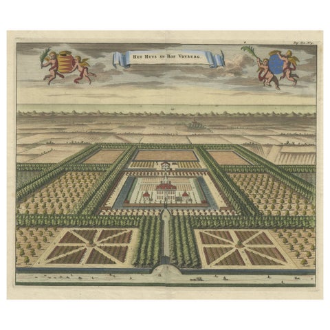 Old Print of the West-Souburg Estate, Vlissingen, in the Dutch Province Zeeland