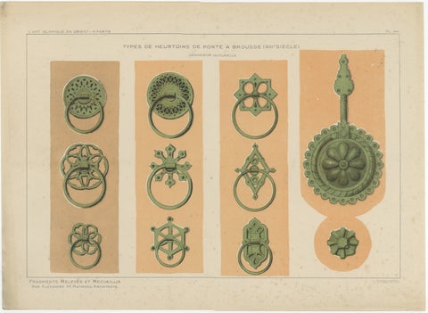 Antique Ottoman Door Knocker Designs, Bursa, 13th Century, Raymond, 1924, view 2
